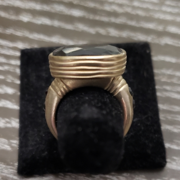 Black and Gold-tone Statement Ring - Picture 3 of 5